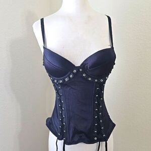 Y2K Morbid Threads Pink Ribbon Gothic Corset 32A